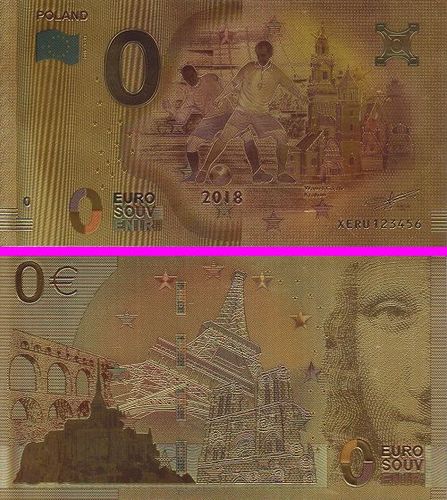 0 Euro Schein Poland 2018 3 Pl 24k Goldauflage 1000 Exemplare Kaufen Bei Hood De