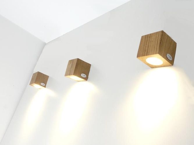 Wandleuchte Holz Eiche geölt Leuchte Lampe Led Wandlampe Holzlampe