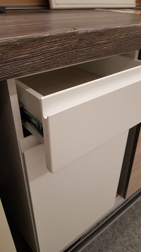 Küche Küchenzeile U-Küche weiss Glanz Hochglanz grifflos - soft Close