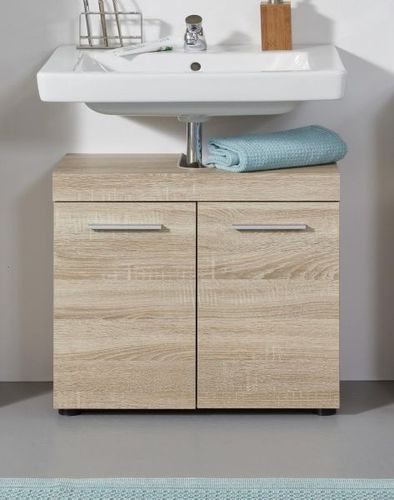 Waschbeckenunterschrank Sonoma Eiche Bad Unterschrank Badmöbel 58 x 57