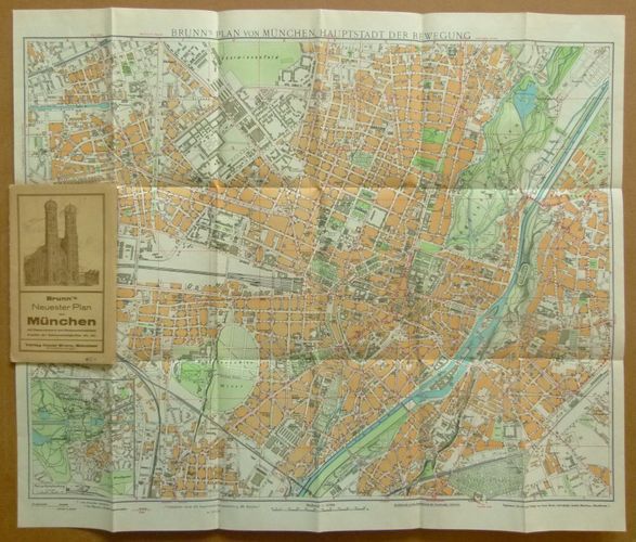 Um 1940 Stadtplan Munchen Mit Strassenverzeichnis Und Strassenbahn Netz Kaufen Bei Hood De