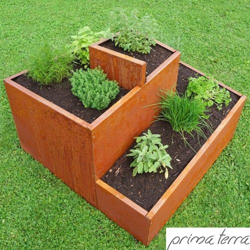 Kräuterschnecke Edelrost eckig kaufen bei Hood.de