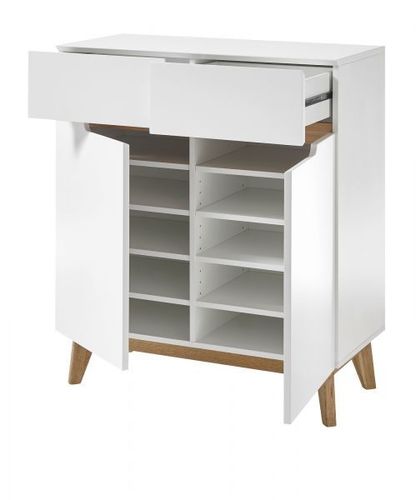 Garderobe Flur Garderoben-Set weiß matt / Eiche massiv ...