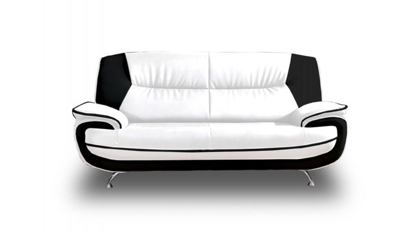 Onyx 2 Sitzer Sofa Couch Kunstleder Industrieleder Schwarz Weiss Pu Kaufen Bei Hood De