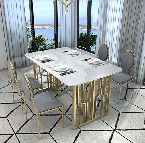 Exklusiver Marmor Tisch Esstisch Gold poliert Edelstahl Premium kaufen