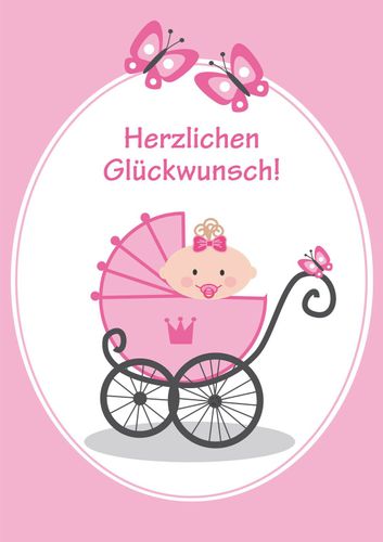 A4 Gluckwunschkarte Madchen Gluckwunsch Zur Geburt Baby Retro Vintage Xxl Karte Kaufen Bei Hood De