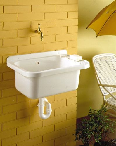 Wandwaschbecken Waschbecken Ausgussbecken 50x34x21 Kunststoff weiß