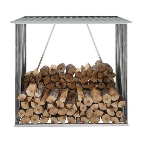 Brennholzlager Verzinkter Stahl 163 x 83 x 154 cm Grau kaufen bei Hood.de