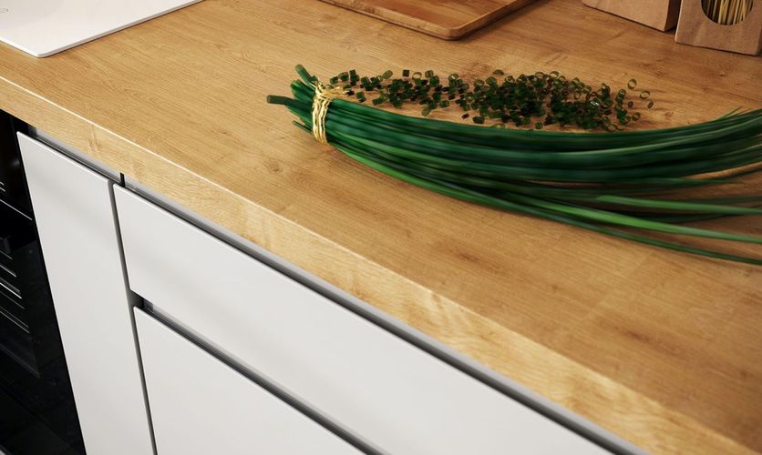 Küche Eckküche weiß grifflos Glanz Hochglanz - Soft Close - individuell