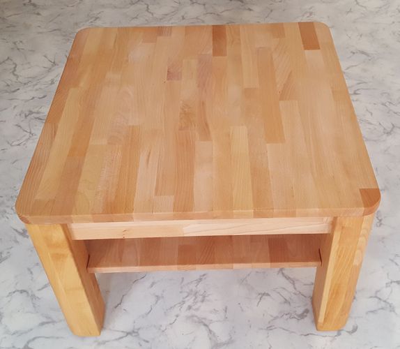 Couchtisch Beistelltisch Kernbuche Massiv Geolt Ca 70 X 70 Cm Mit Rollen Kaufen Bei Hood De