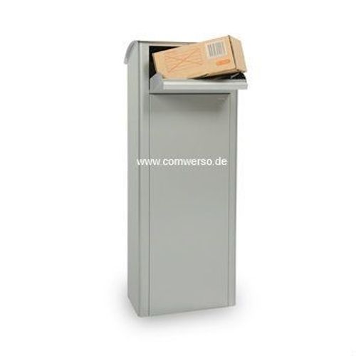 XXL Briefkasten, weiß Alu, Entnahme erfolgt von hinten, XXL