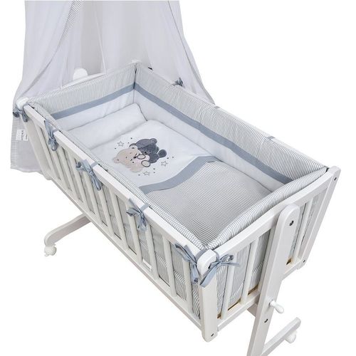 Wiegenset Bettwäsche Set 6-tlg für Babywiege Ausstattung in vielen Designs
