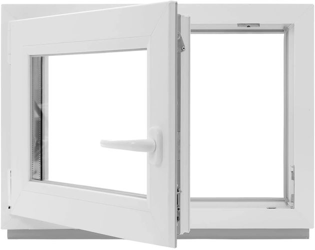 Kellerfenster Fenster 3-fach-Verglasung BxH: 95x65 cm schneller Versand DIN links verschiedene Ma/ße Kunststoff 60mm Profil wei/ß
