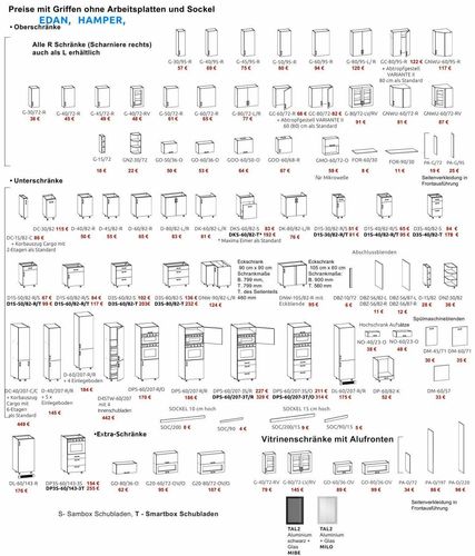 Küche Schränke Küchenzeile erweiterbar 290 cm schwarz Eiche Reveal MDF