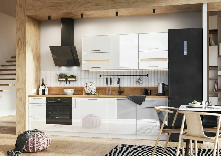 Küche Schränke Küchenzeile erweiterbar weiss glanz Akryllack Neu kaufen