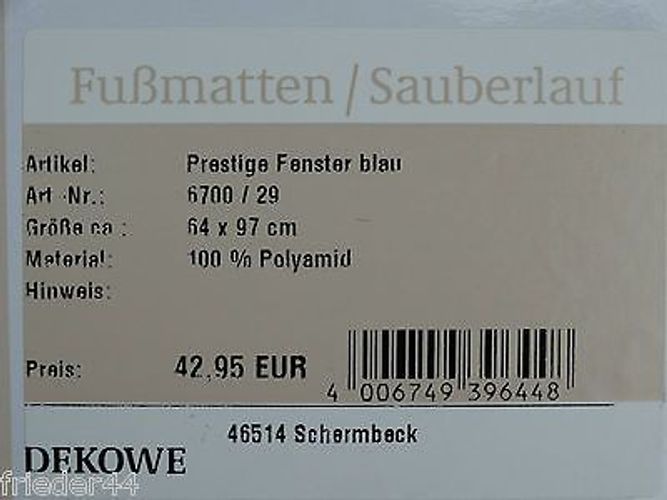 SCHMUTZFANGMATTE waschbar FUßMATTE Dekowe Prestige Linien Grün 64x97 Türmatte