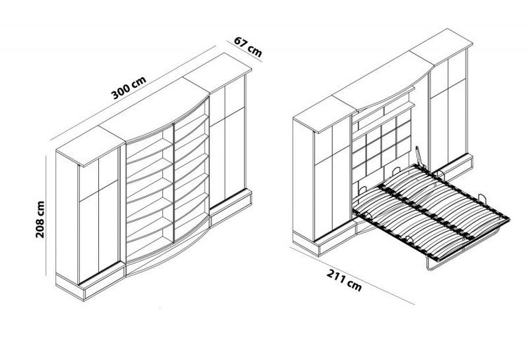 Multimo Sliding SUIT Wohnwand mit Schrankbett / Wandbett kaufen bei Hood.de