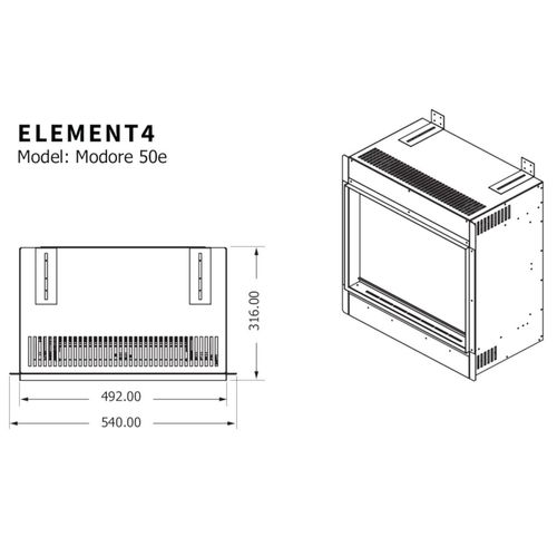 Elektrokamin 50E 4in1 Einbaukassette mit Wärmeleistung kaufen bei Hood.de