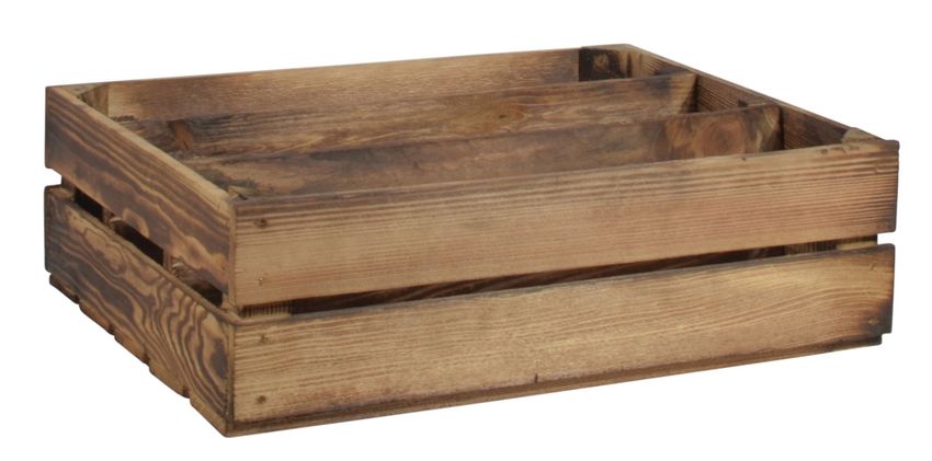 Chiccie Holzkiste Schmal 2x Langes Regal Geflammt 50x40x15cm kaufen bei