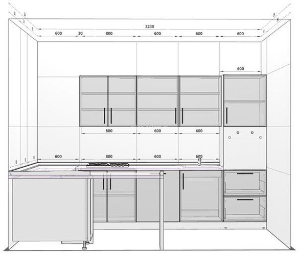U-Form Küchenzeile "Platinum" Einbauküche 323x255x90cm grau Fronten MDF