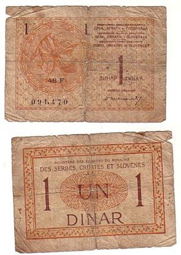 1 Dinar Banknote Serbien Kroatien Und Slowenien Kaufen Bei Hood De