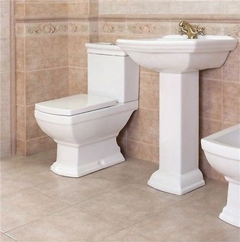 Waschbecken Keramik Retro Waschtisch inkl. Säule + Stand Wc Retro