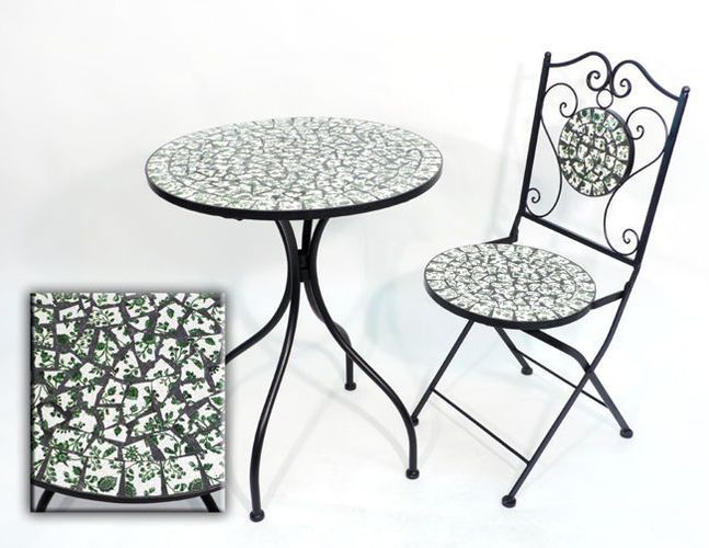 Eisen Gartenmöbel Set Lisboa Nostalgie Stuhl Tisch Garten Terrasse