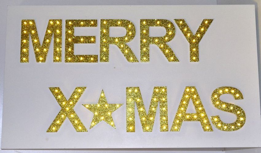 Impressionen Beleuchtetes Schild Merry X Mas Led Holz Kaufen Bei Hood De