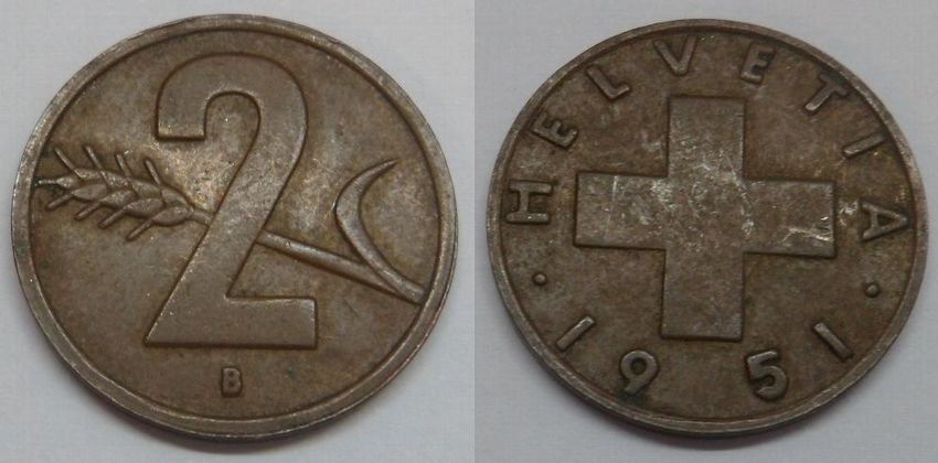 Schweiz 2 Rappen 1951 B Be1 Kaufen Bei Hood de