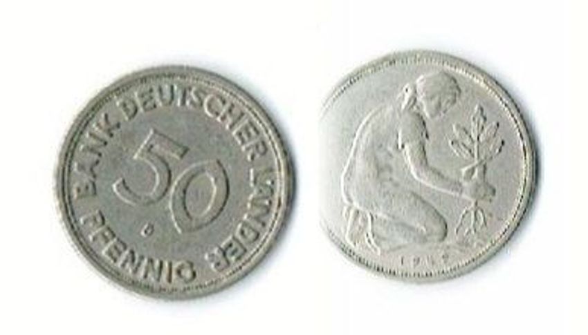 Bank Deutscher Lander 50 Pfennig 1949 D Vz Kaufen Bei Hood De