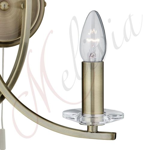 Wandleuchte Antik Messing Mit Zugschalter 2x 60w Glas Wandlampe