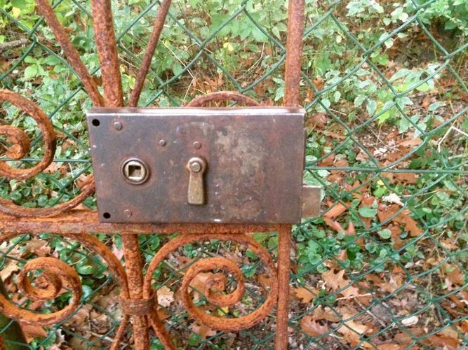 Kastenschloss f. Tor u. Tür, Schloss wie antik mit Schlüssel